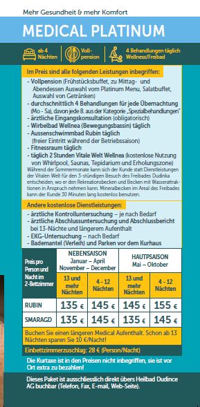 Heilbad / Kupele Dudince in der Slowakei, Preise 2026-5